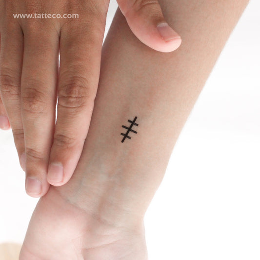 Tatuaje temporal pequeño de la cruz de Salem (juego de 3)