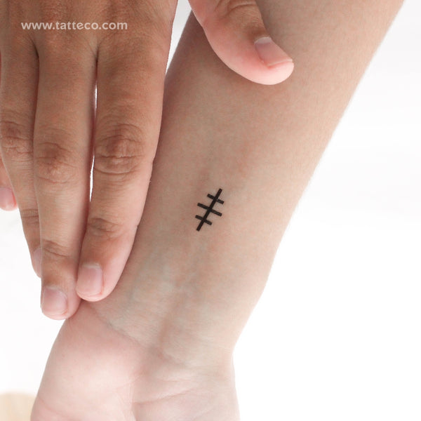 Small Salem Cross Temporary Tattoo - Set of 3