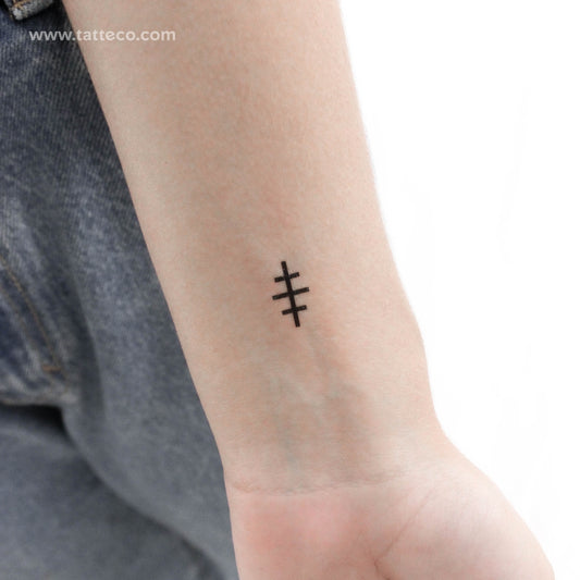 Tatuaje temporal pequeño de la cruz de Salem (juego de 3)