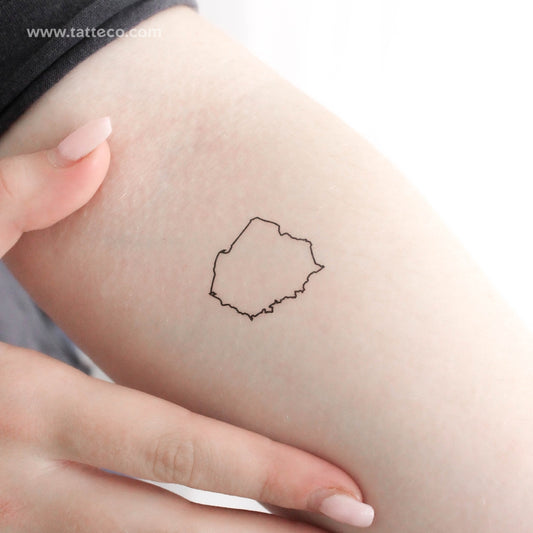 Poland Map Outline Temporary Tattoo - Set of 3