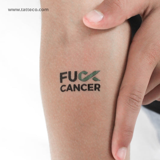 Tatuaje temporal "A la mierda el cáncer de útero" - Juego de 3
