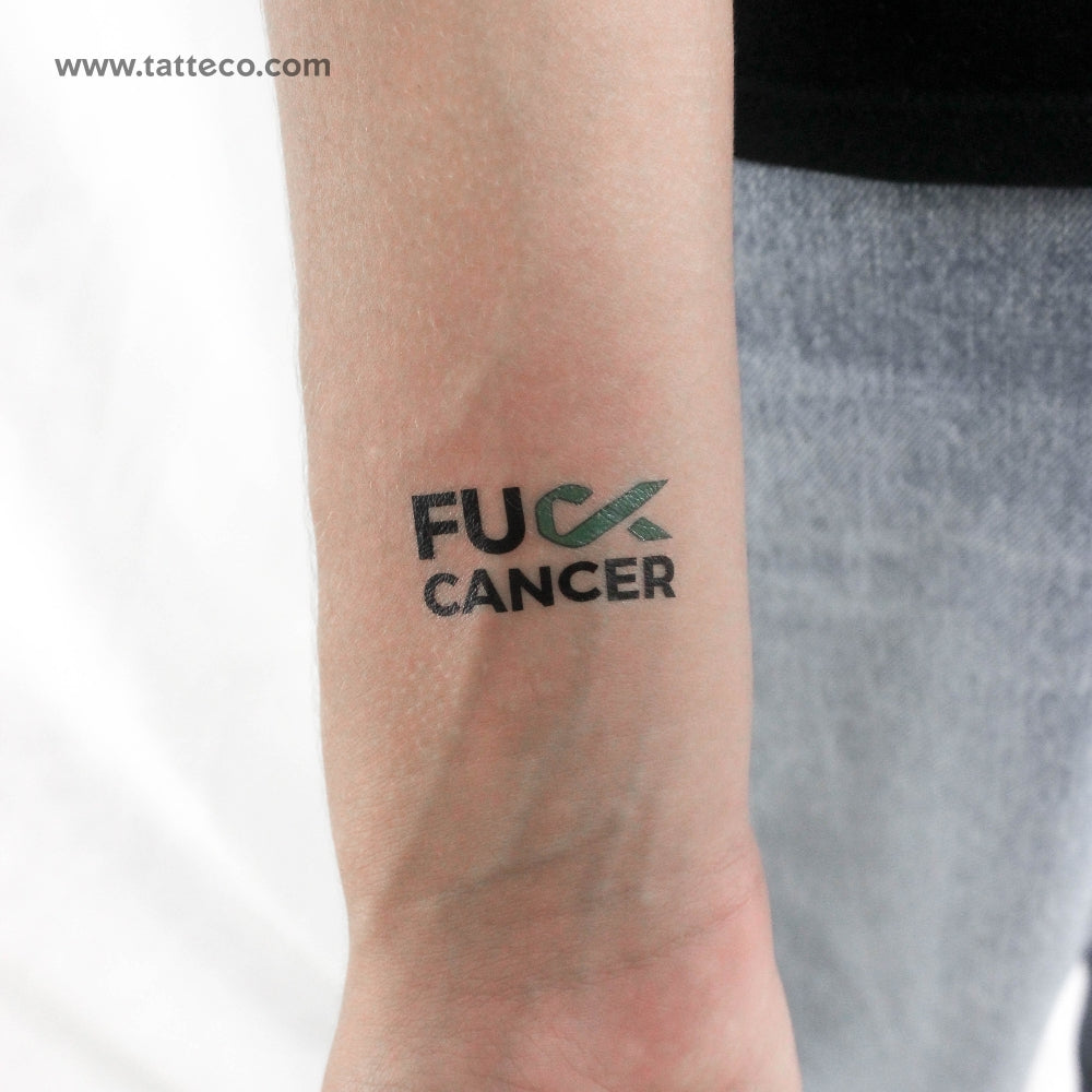 Tatuaje temporal "A la mierda el cáncer de útero" - Juego de 3