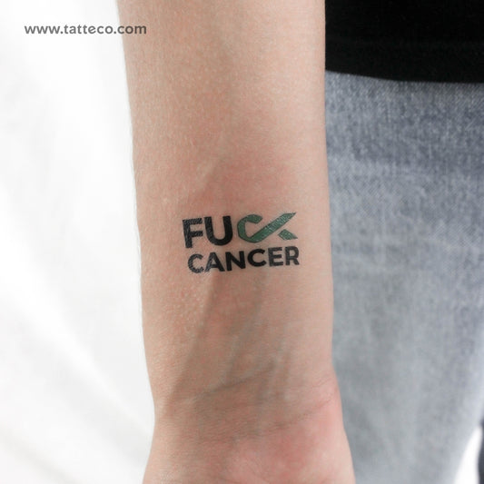 Tatuaje temporal "A la mierda el cáncer de útero" - Juego de 3