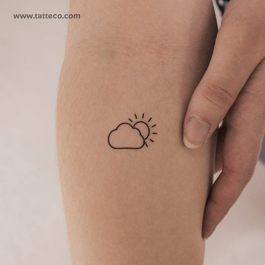 Tatuaje temporal pequeño de día nublado (juego de 3)