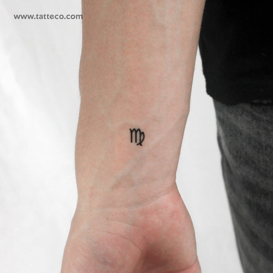 Tatuaje temporal del símbolo del zodiaco Virgo - Juego de 3