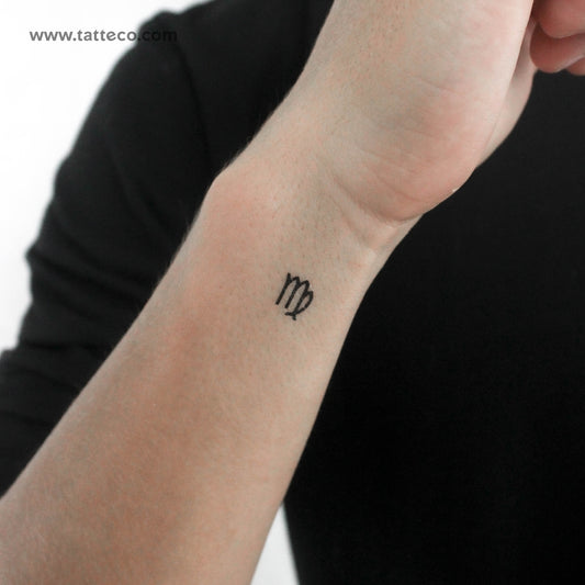 Tatuaje temporal del símbolo del zodiaco Virgo - Juego de 3