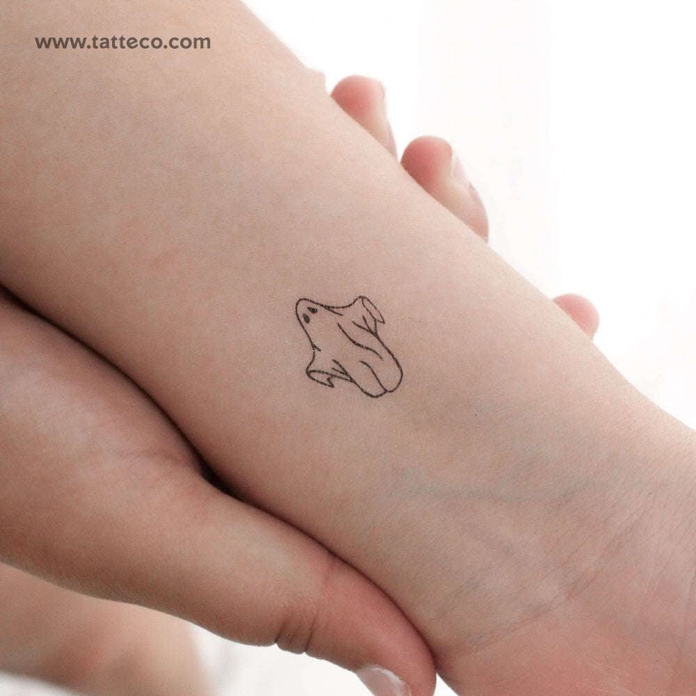 Fine Line Ghost Temporary Tattoo - Set of 3
