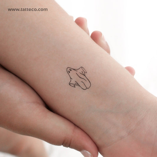 Tatuaje temporal de fantasma de línea fina - Juego de 3