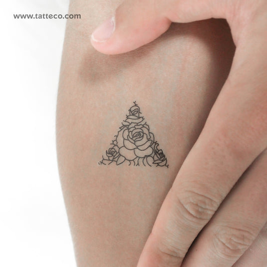 Tatuaje temporal de triángulo rosa - Juego de 3