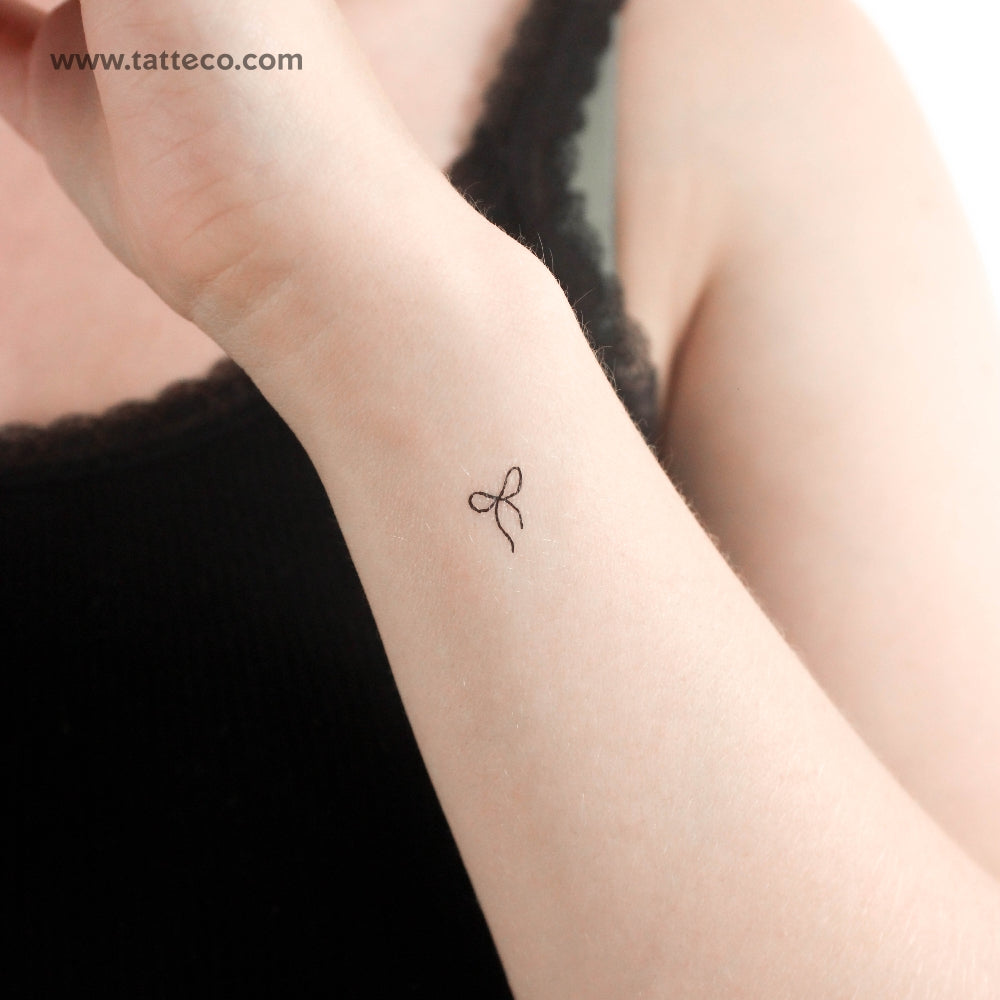 Tiny Black Bow Temporary Tattoo - Set of 3