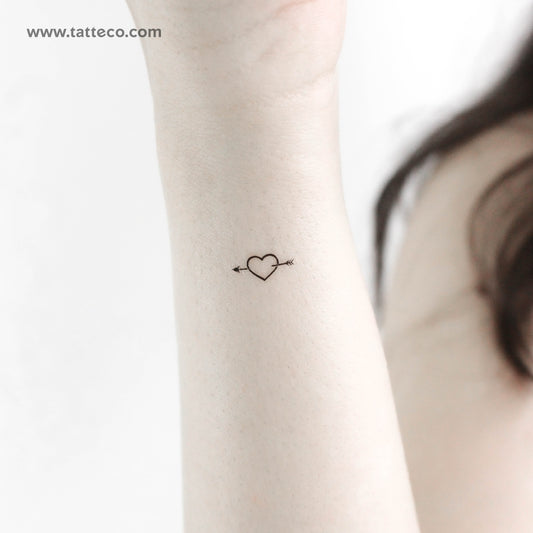 Little Heart And Arrow Temporary Tattoo - Set of 3