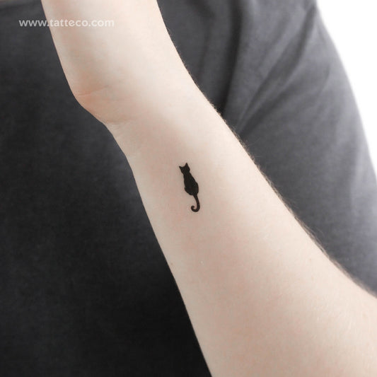 Small Black Cat Temporary Tattoo - Set of 3