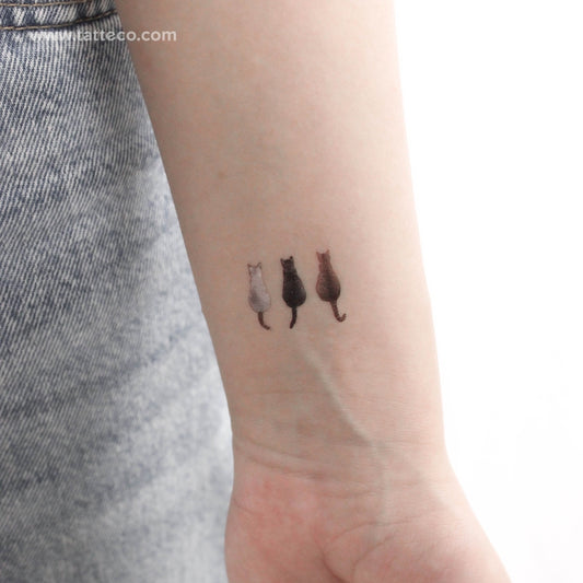 Three Cats Temporary Tattoo - Set of 3