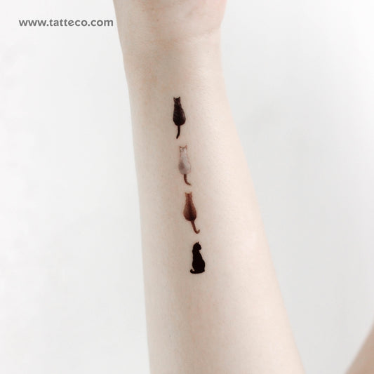 Four Cats Temporary Tattoo - Set of 3