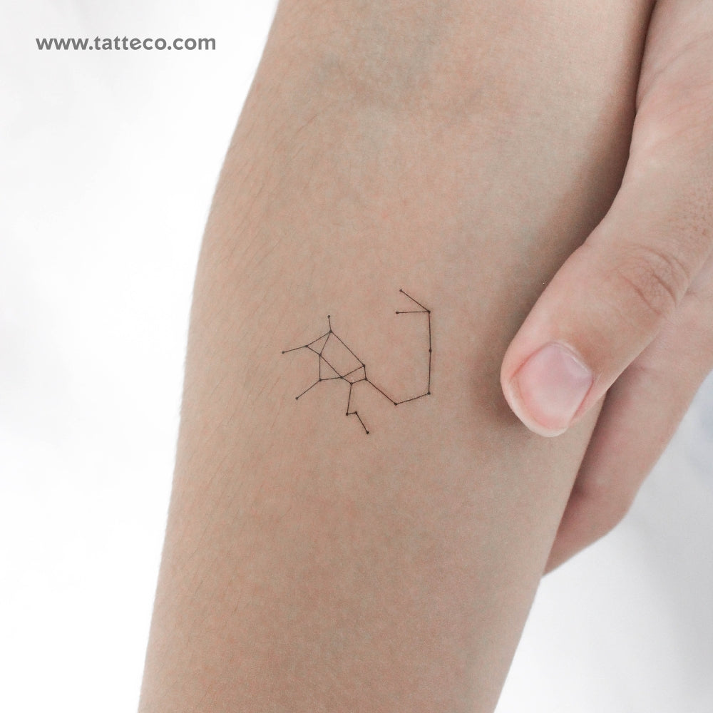 Tatuaje temporal pequeño de la constelación de Sagitario (juego de 3)