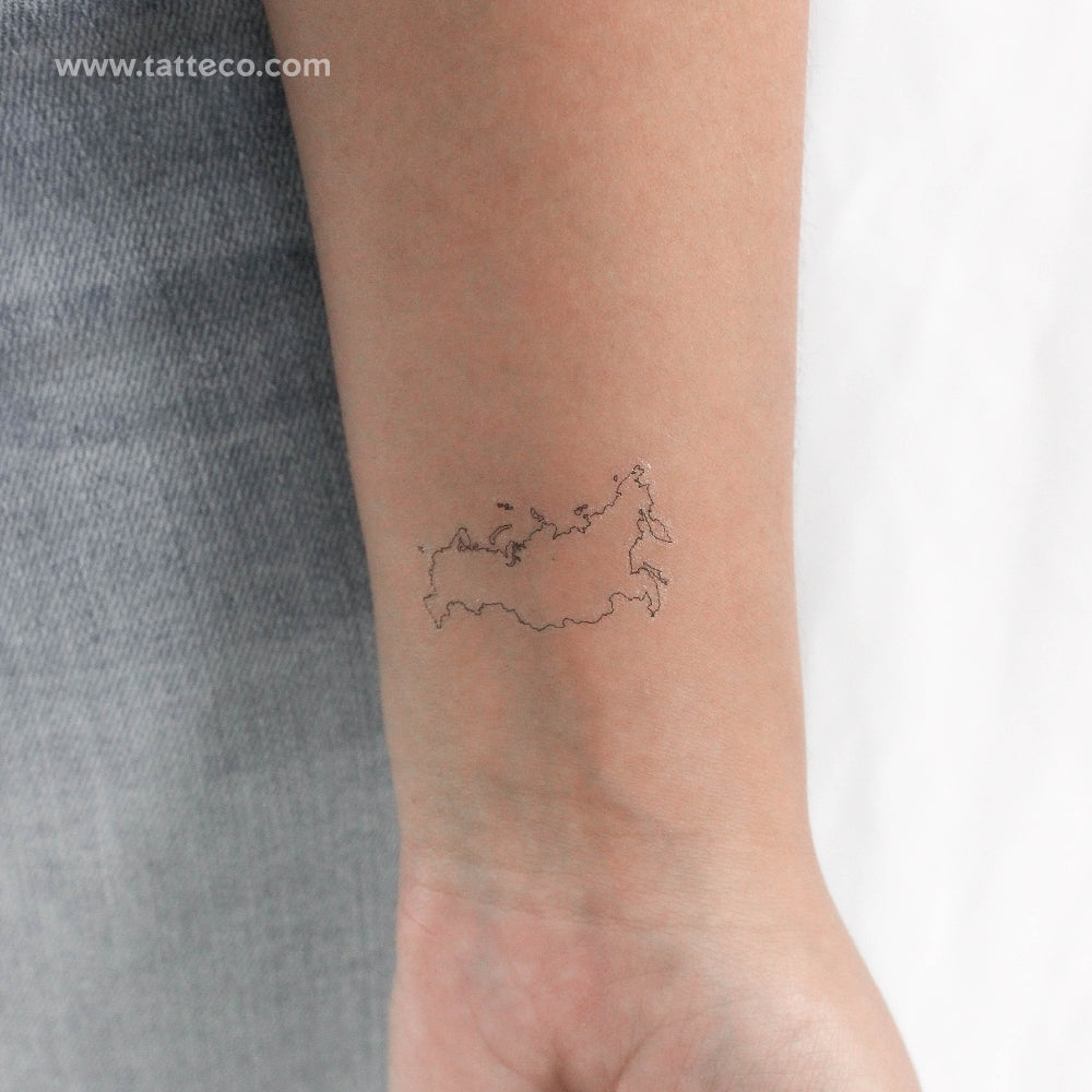 Tatuaje temporal del mapa de Rusia (juego de 3)