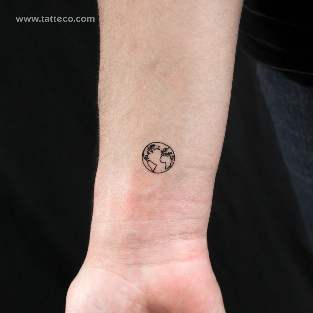 Atlantic Ocean Earth Temporary Tattoo (Set of 3)