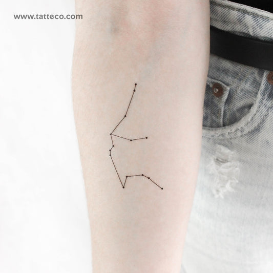 Tatuaje temporal de la constelación de Acuario - Juego de 3