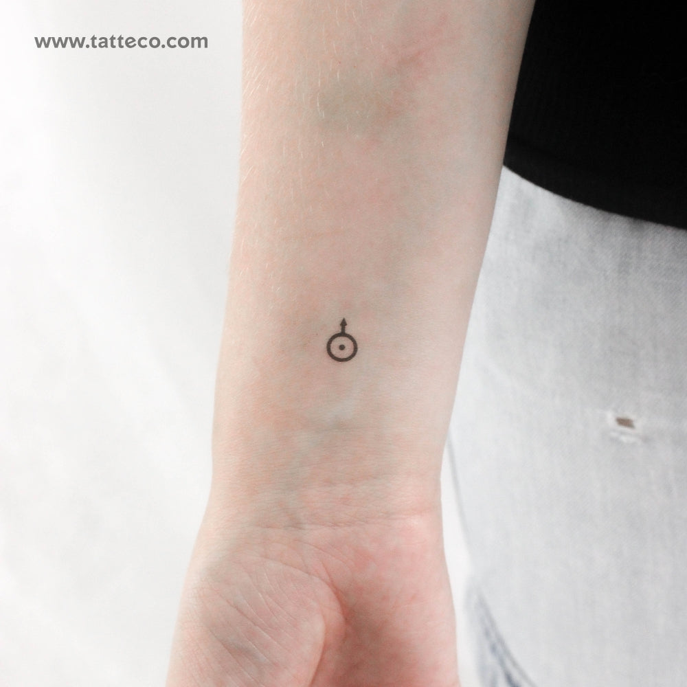 Tatuaje temporal del símbolo del planeta Urano (juego de 3)