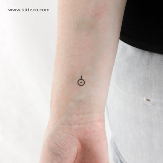 Uranus Planet Symbol Temporary Tattoo - Set of 3
