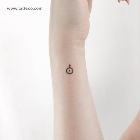 Uranus Planet Symbol Temporary Tattoo - Set of 3