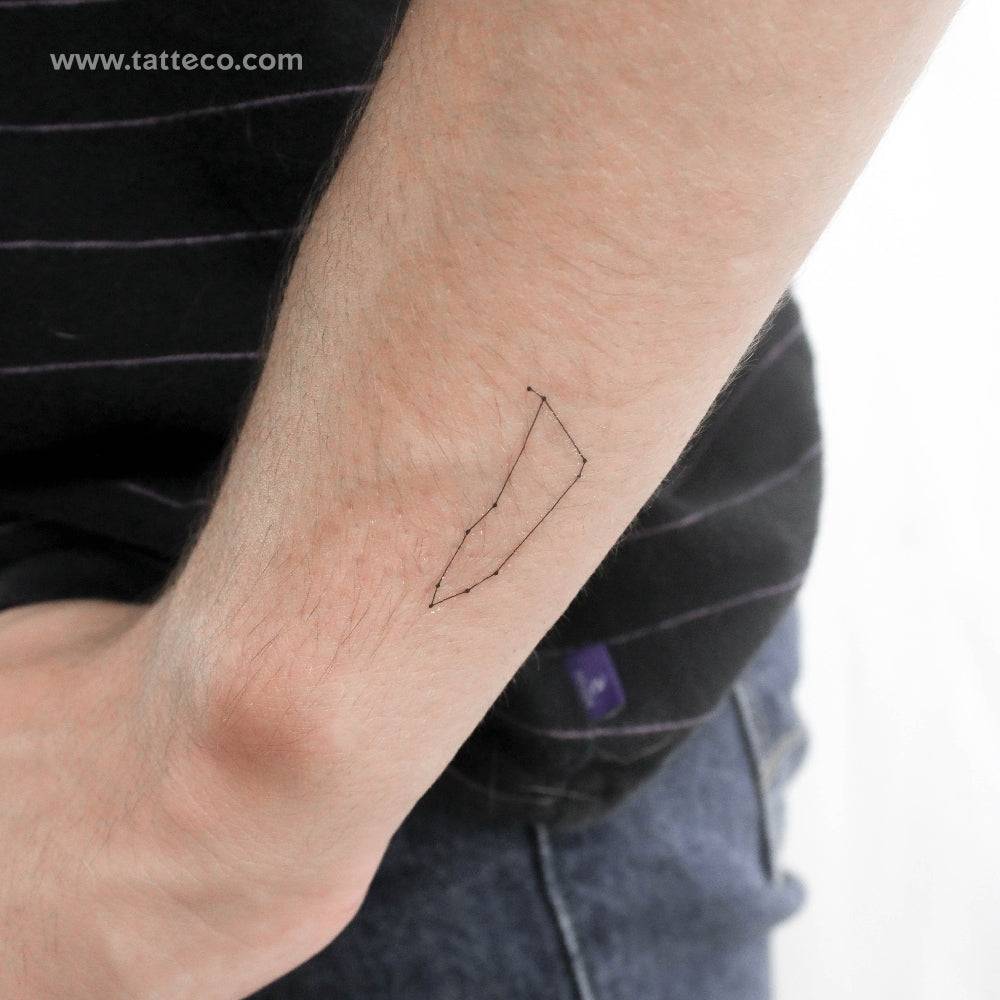 Tatuaje temporal pequeño de la constelación de Capricornio (juego de 3)