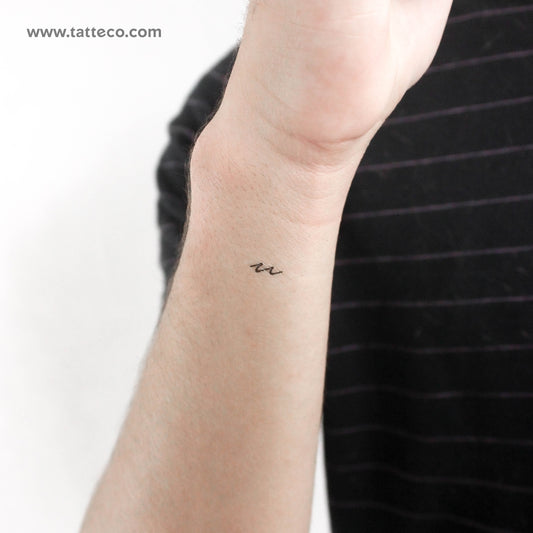 Tatuaje temporal de letra U manuscrita - Juego de 3