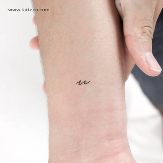 Tatuaje temporal de letra U manuscrita - Juego de 3
