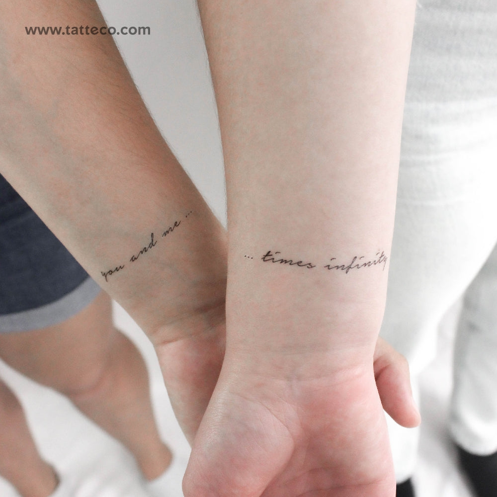 You And Me Times Infinity Temporary Tattoos - Set of 3+3