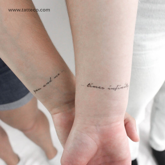 Tatuajes temporales de infinito "Tú y yo" - Set de 3 + 3