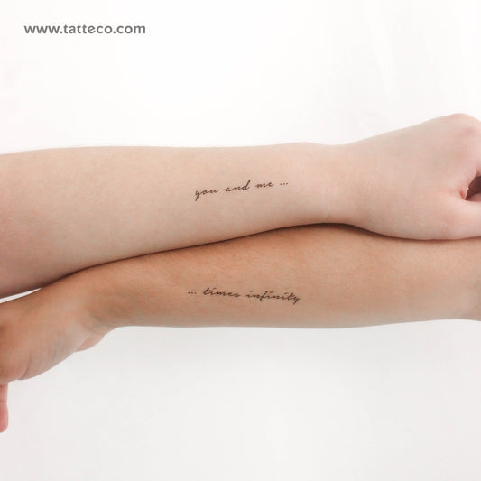 Tatuajes temporales de infinito "Tú y yo" - Set de 3 + 3