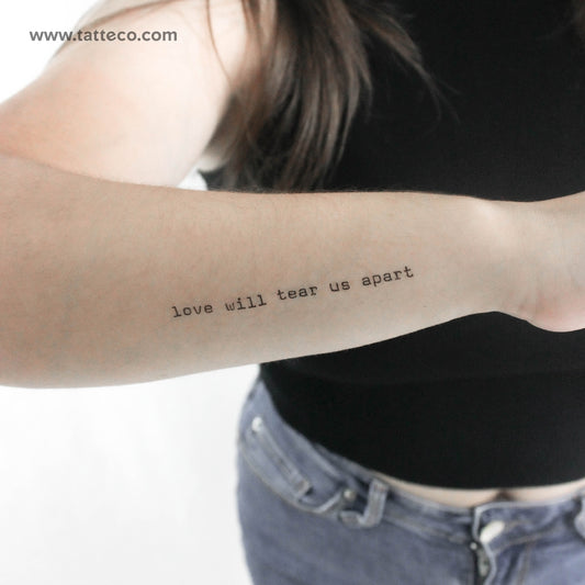 Tatuaje temporal "El amor nos destrozará" - Juego de 3