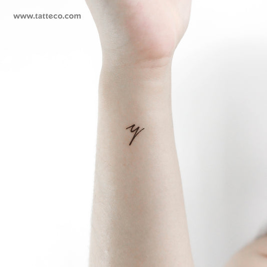 Tatuaje temporal de letra Y escrita a mano - Juego de 3