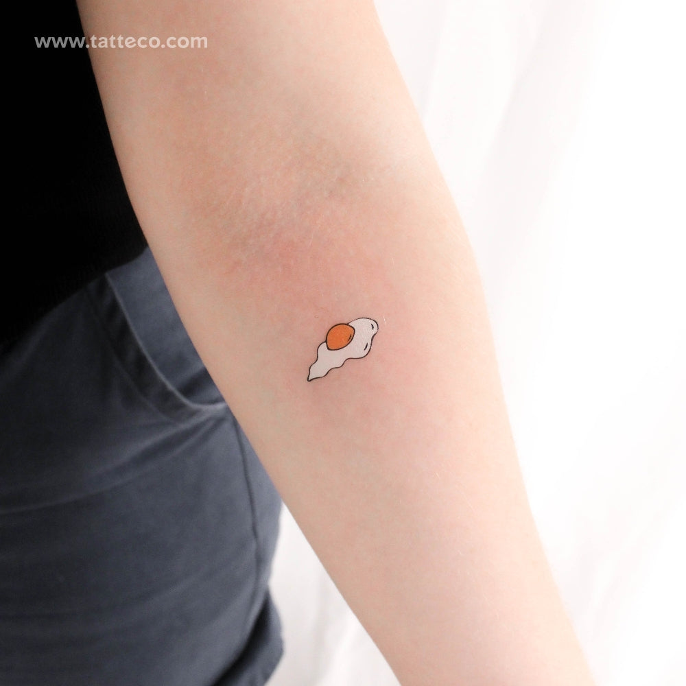 Tatuaje temporal de huevo frito a color (juego de 3)