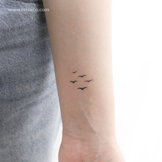 Flying Sea Birds Temporary Tattoo - Set of 3