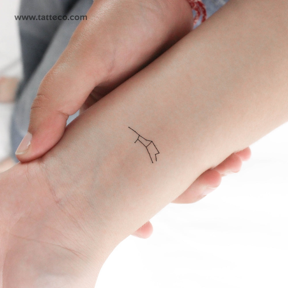 Tiny Virgo Constellation Temporary Tattoo - Set of 3