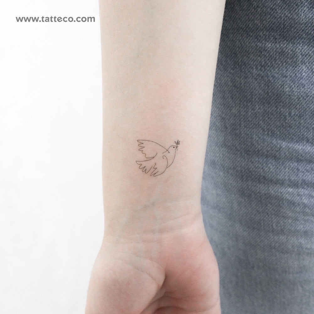 Tatuaje temporal de la paloma de la paz - Juego de 3