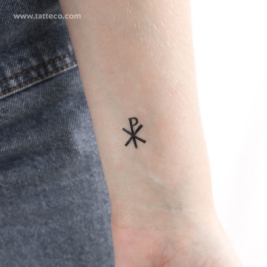 Small Chi Rho Temporary Tattoo - Set of 3