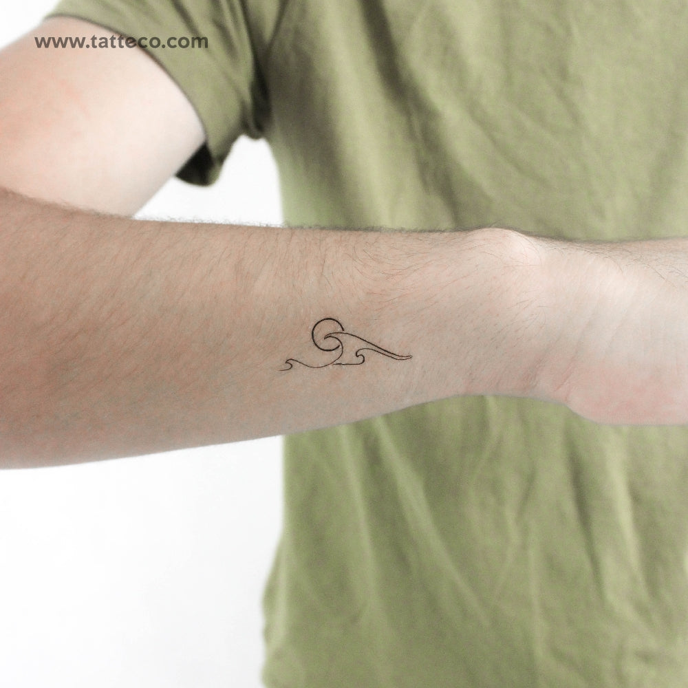 Triple Wave Sun Temporary Tattoo - Set of 3