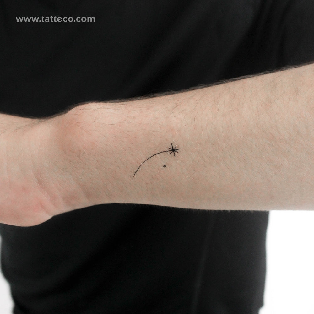 Tatuaje temporal de estrella fugaz diminuta - Juego de 3