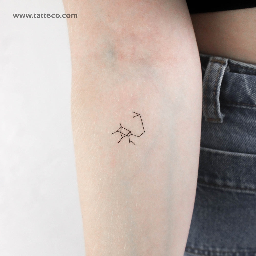 Tiny Sagittarius Constellation Temporary Tattoo - Set of 3