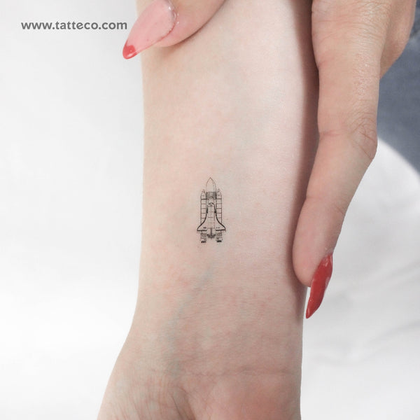 Tiny Space Shuttle Temporary Tattoo - Set of 3