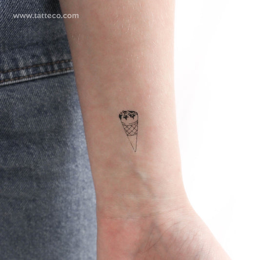 Ice Cream Cone Temporary Tattoo - Set of 3