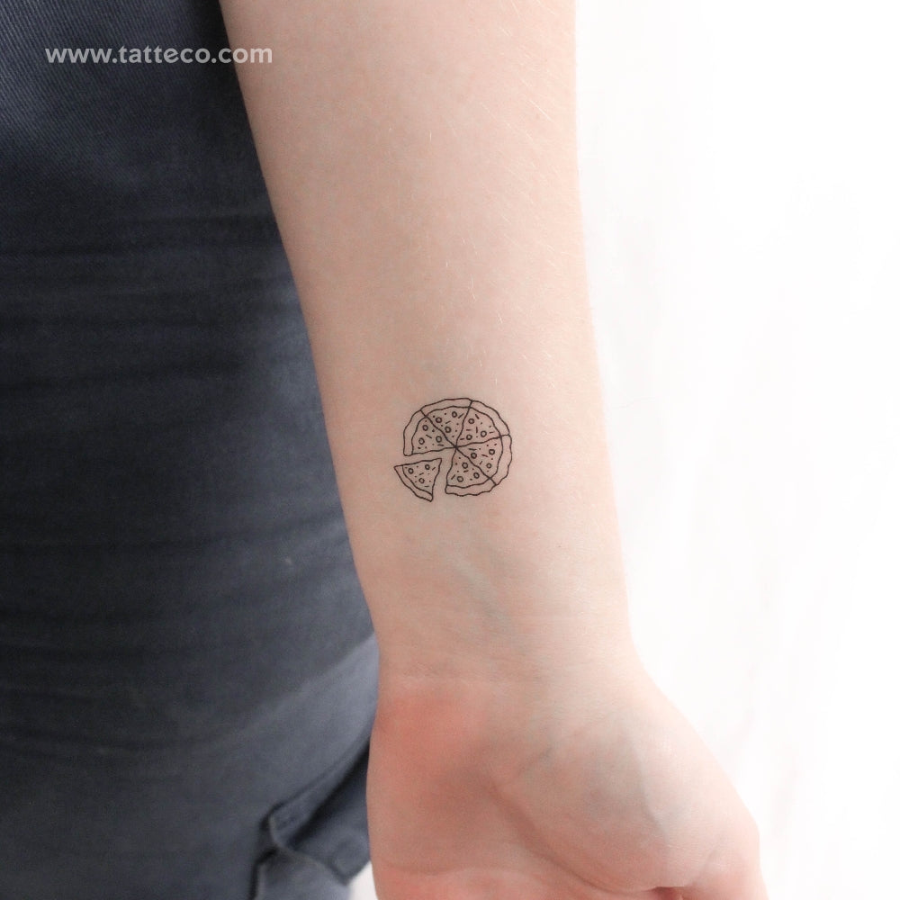 Sliced Pizza Temporary Tattoo - Set of 3