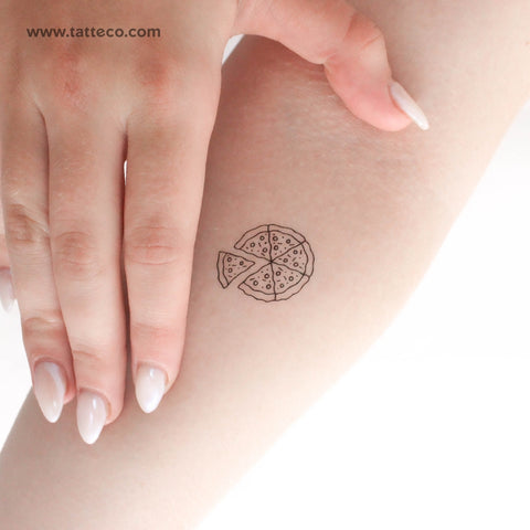 Sliced Pizza Temporary Tattoo - Set of 3