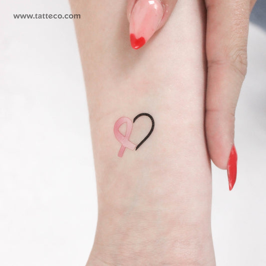 Tatuaje temporal de lazo para concienciar sobre el corazón y el cáncer (juego de 3)
