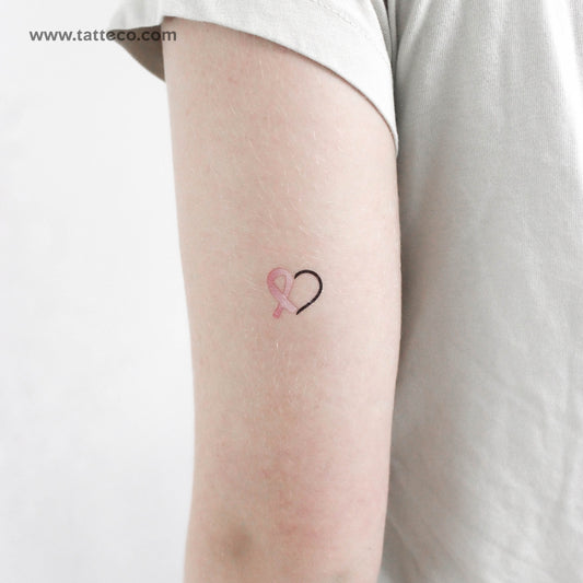 Tatuaje temporal de lazo para concienciar sobre el corazón y el cáncer (juego de 3)