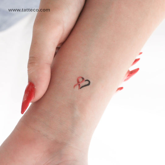 Tatuaje temporal de lazo pequeño para concienciar sobre el cáncer (juego de 3)