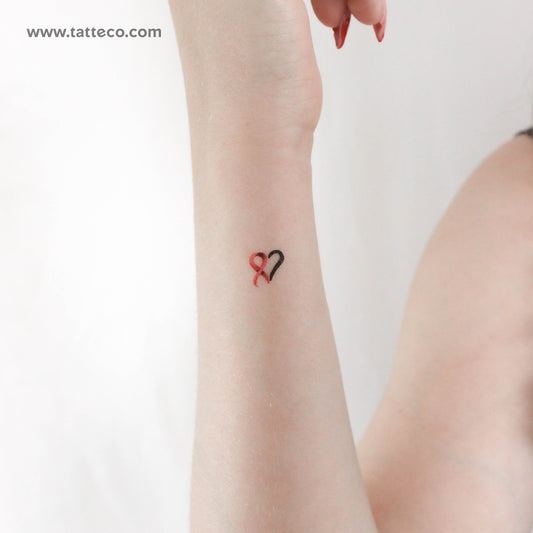 Tatuaje temporal de lazo pequeño para concienciar sobre el cáncer (juego de 3)