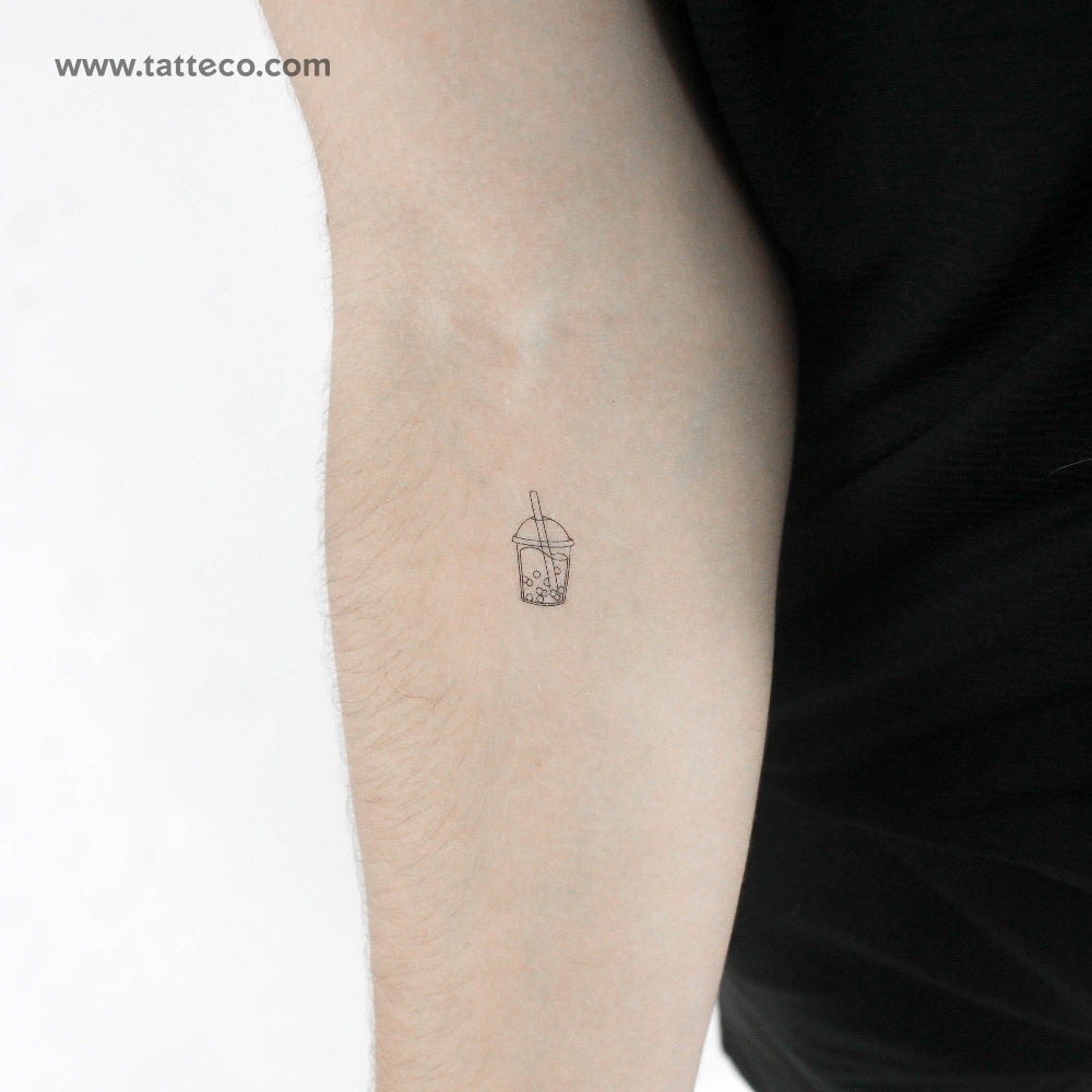 Bubble Tea Temporary Tattoo - Set of 3